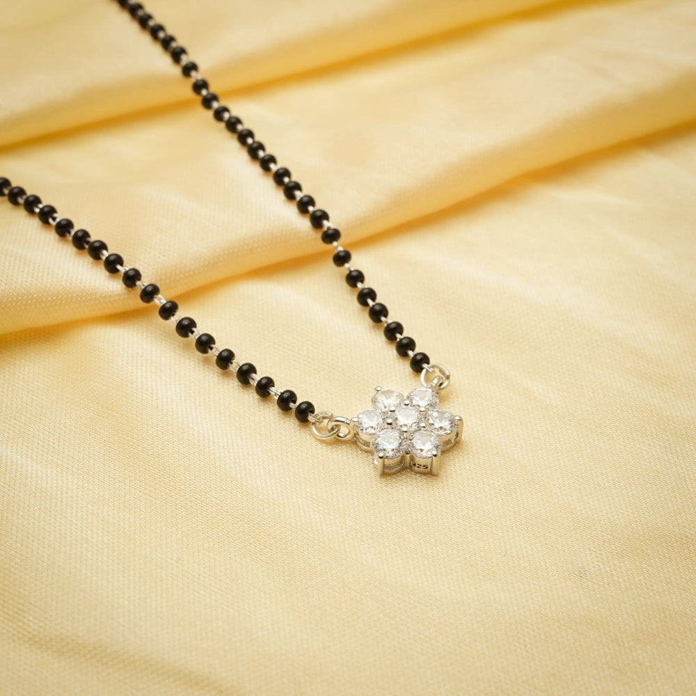 925 Silver Starlight Cluster Mangalsutra - 925 sterling silver mangalsutra by Tassya Silver