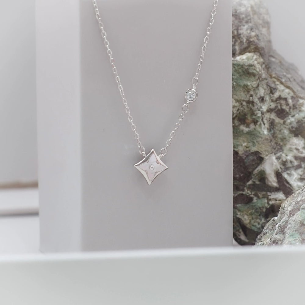 925 Silver Starlight Petal Chain Pendant - 925 sterling silver pendant by Tassya Silver