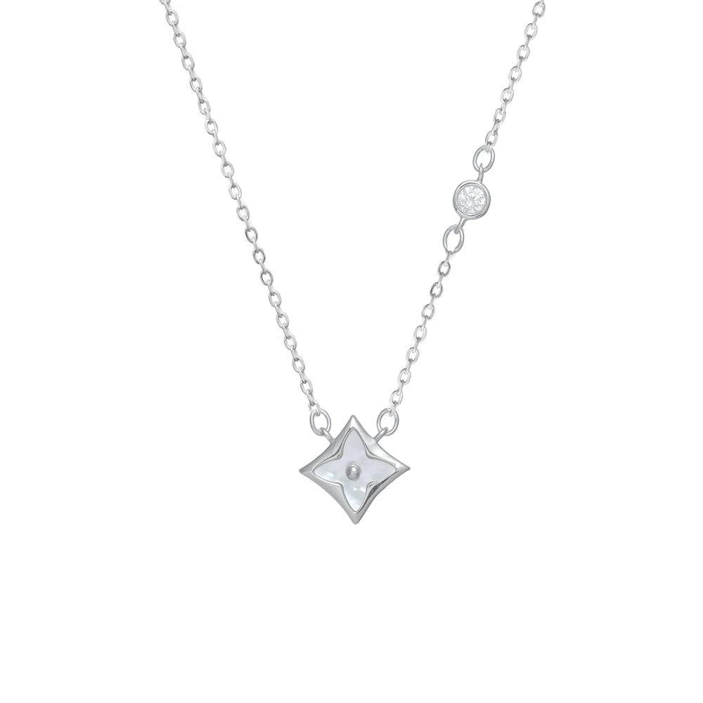 925 Silver Starlight Petal Chain Pendant - 925 sterling silver pendant by Tassya Silver
