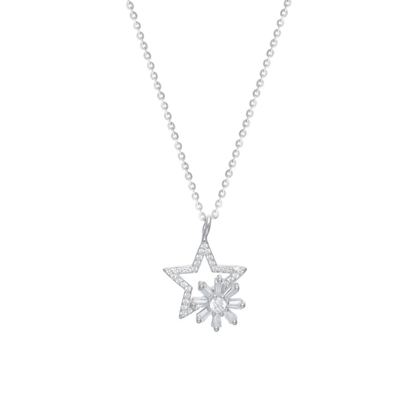 925 Silver Starry Sparkle Chain Pendant