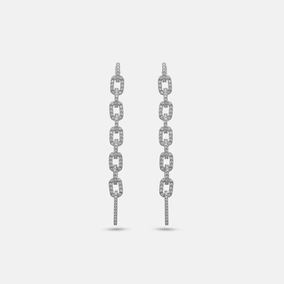 925 Silver Stellar Link Drop Hoop Earrings - 925 sterling silver earrings by Tassya Silver