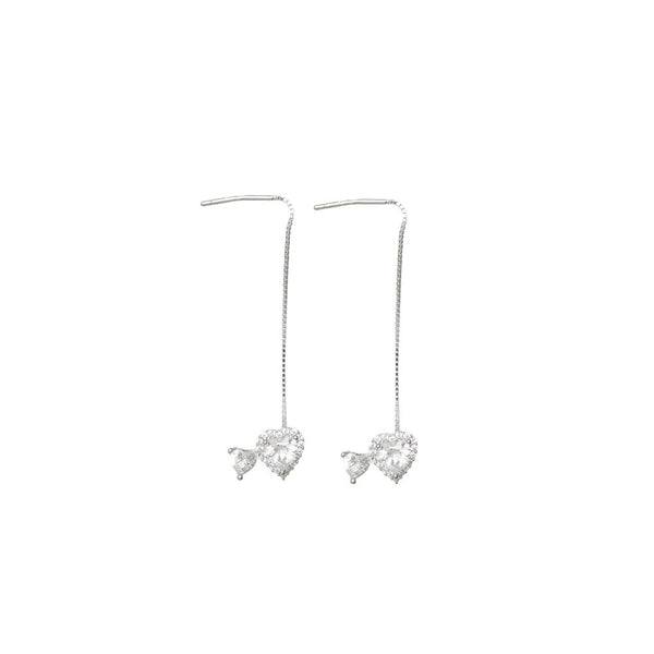 925 Silver Sweetheart Sparkle Threader Earrings