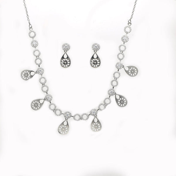 925 Silver Teardrop Necklace Set
