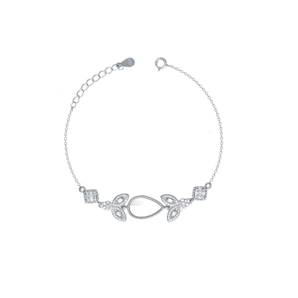 925 Silver Teardrop Sparkle Bracelet
