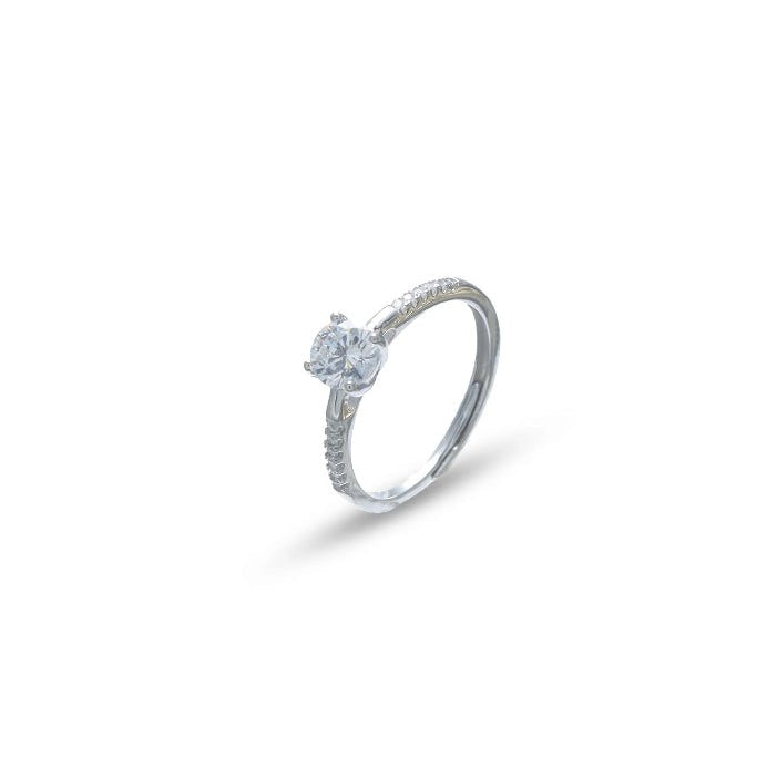 925 Silver Timeless Solitaire Sparkle Ring - 925 sterling silver ring by Tassya Silver