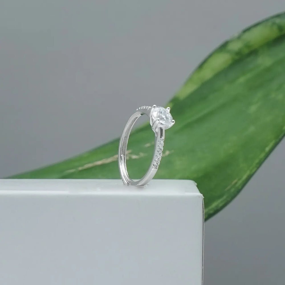 925 Silver Timeless Solitaire Sparkle Ring - 925 sterling silver ring by Tassya Silver