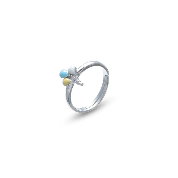 925 Silver Trio Color Drop Ring