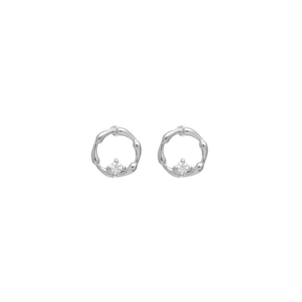 925 Silver Twisted Glow Studs - 925 sterling silver earrings by Tassya Silver