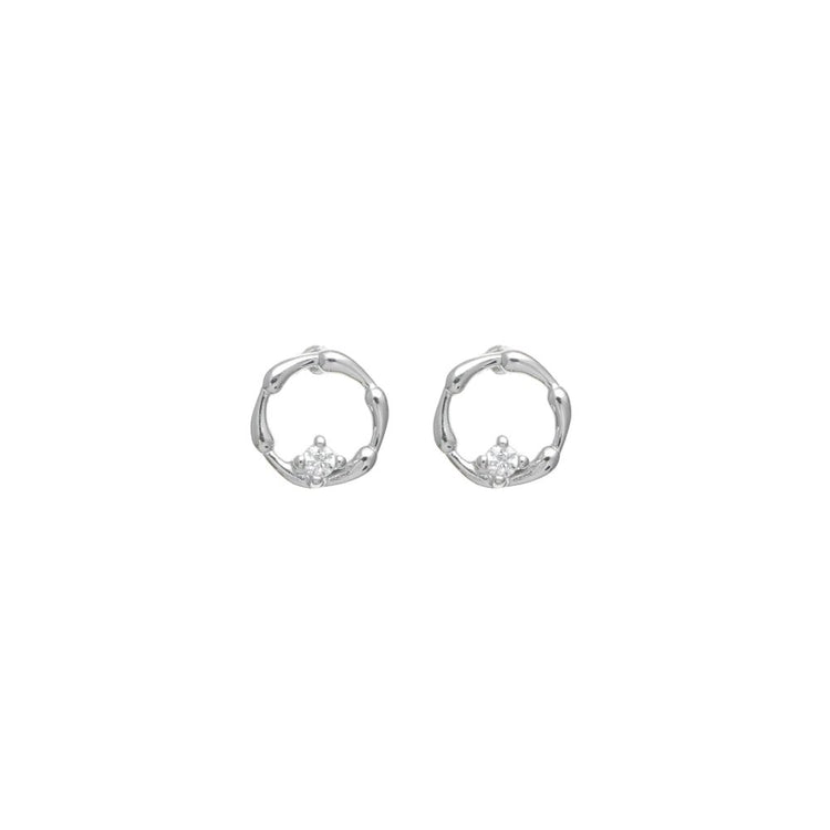 925 Silver Twisted Glow Studs - 925 sterling silver earrings by Tassya Silver