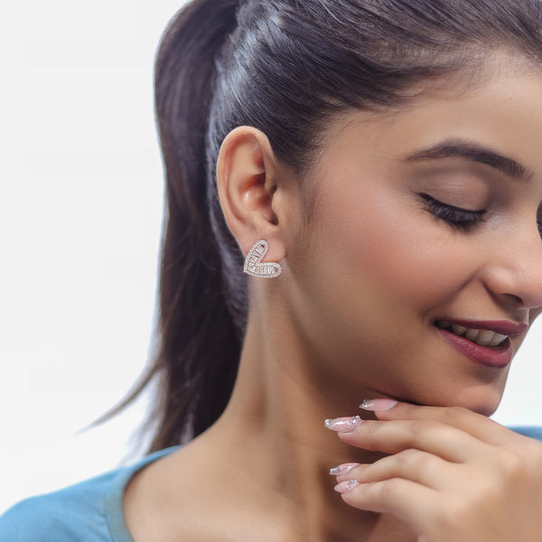925 Silver Velvet Heart Earrings